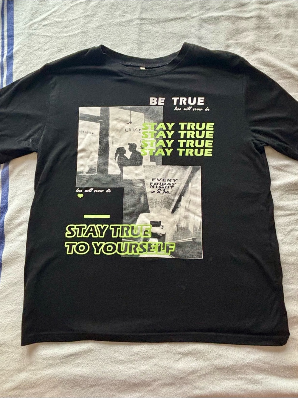 Black Graphic Tee - Stay True to Yourself